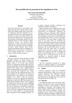 Thumbnail for On a possible role for pronouns in the acquisition of verbs